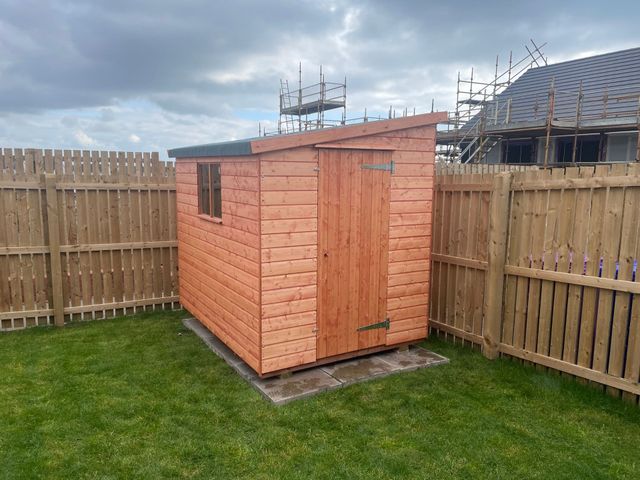 Pent 8x8 with log store and coal bunker